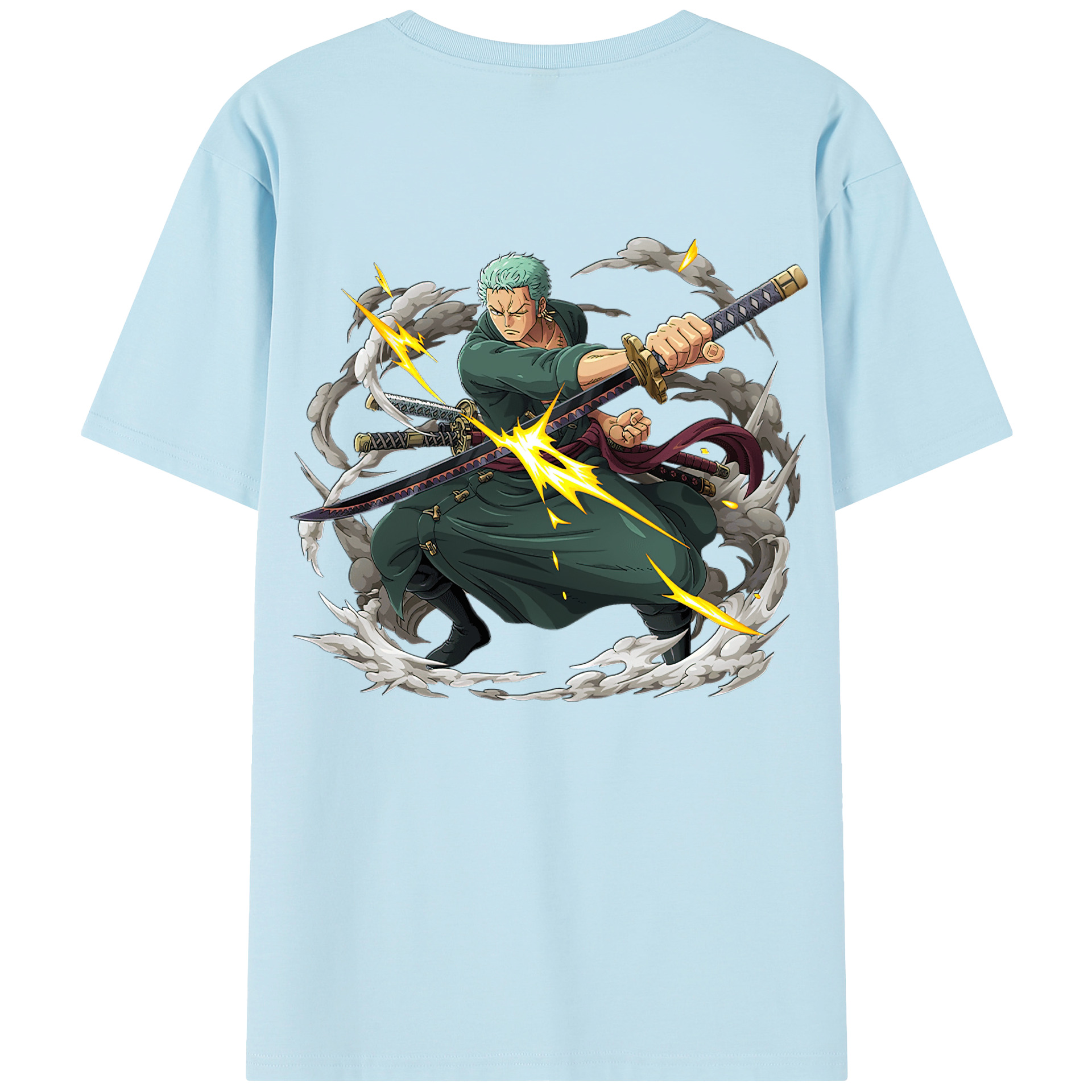 ワンピース ロロノア・ゾロ ONE PIECE Roronoa Zoro 綿100％半袖Tシャツ（背面プリント）